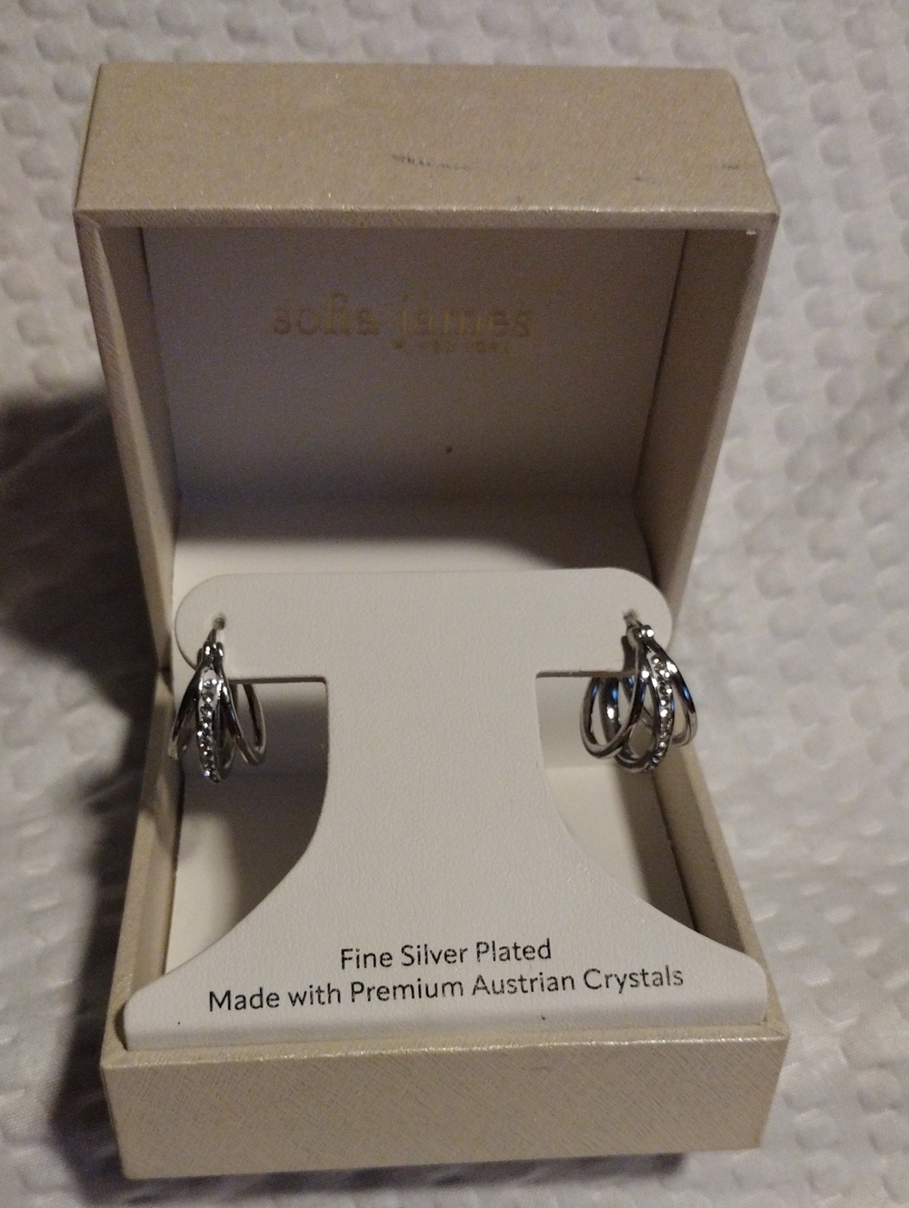 Sofia James Silver Plated Crystal Hoop Earrings With Australian Crystals